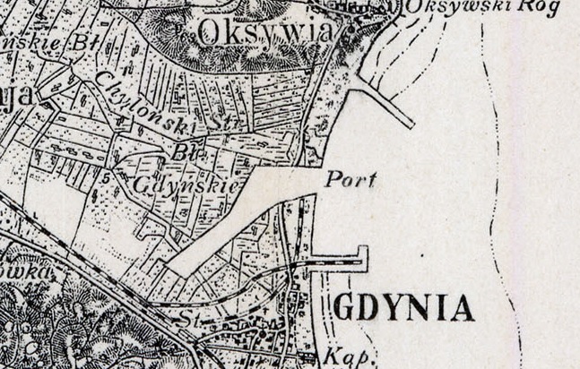 2 Mapa topograficzna Gdyni i okolic kanału portowego   fot. Mapy WIG